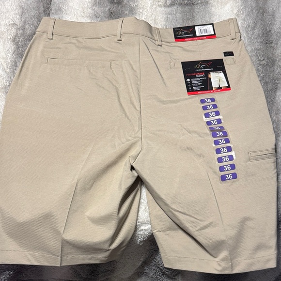 Greg Norman Collection Beige Flat Front Shorts - Picture 1 of 4